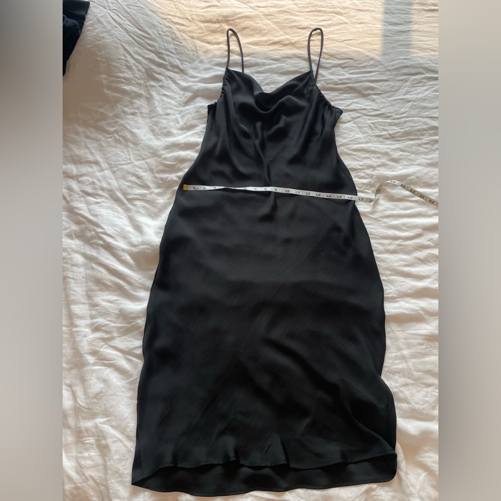 Zara Classic Black Slip Dress w Cowl Neck